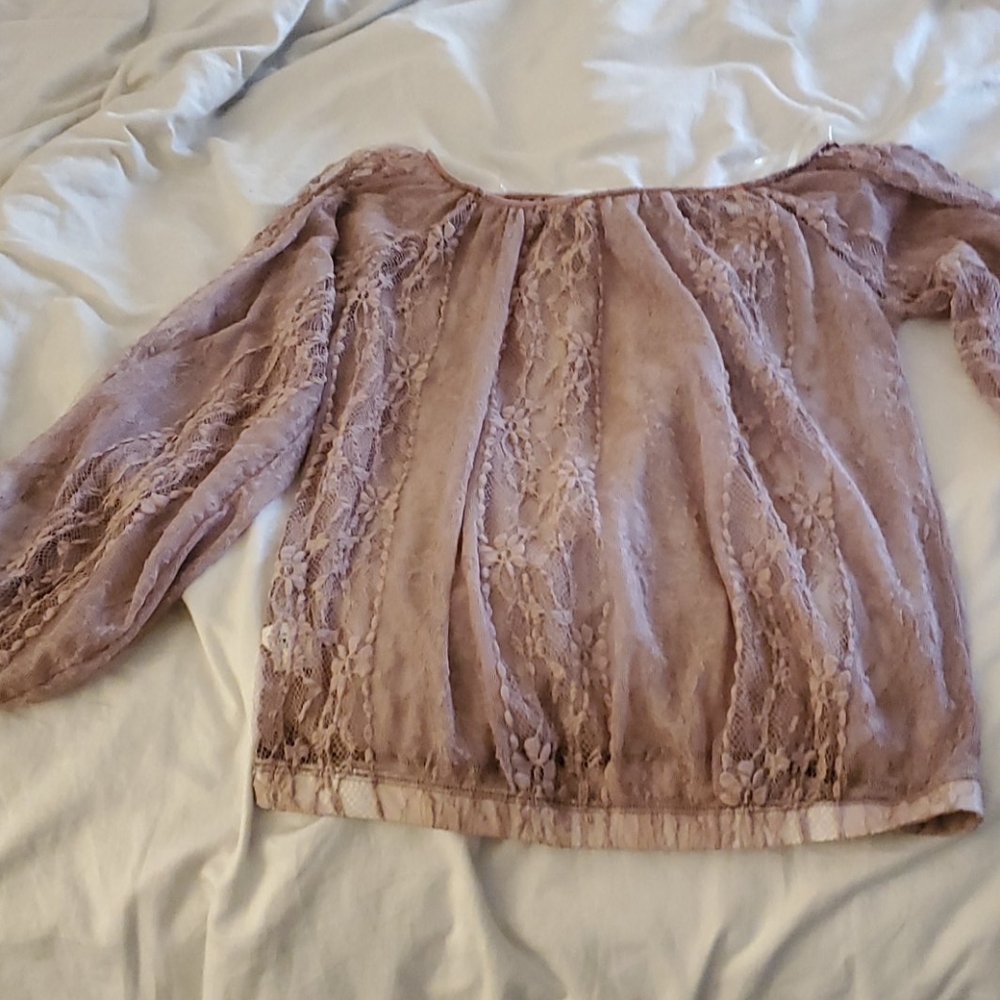Lilac see through boho shirt